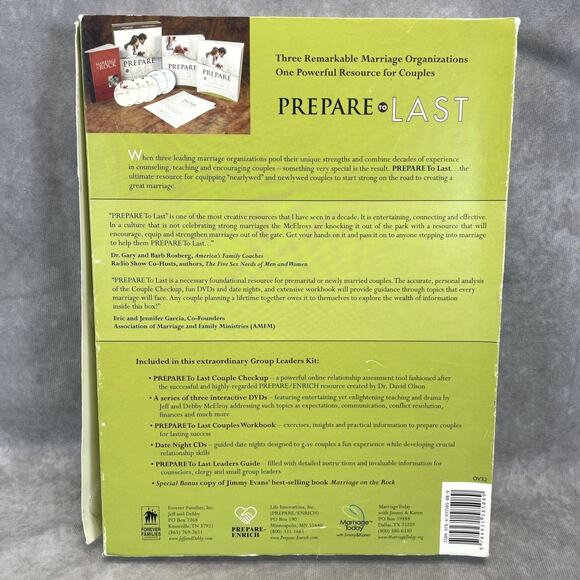 Prepare to Last: Creating a Great Marriage (Group Leaders Kit) J & D McElroy HTF - Picture 2 of 10